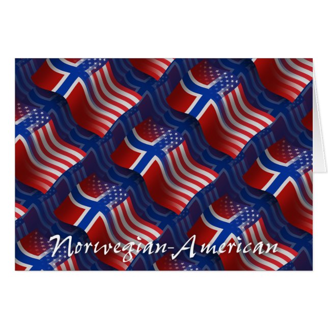 Norrman-Amerikan som vinkar flagga Hälsningskort (Framsidan Horizontal)