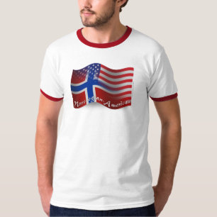Norrman-Amerikan som vinkar flagga Tröja
