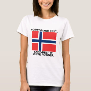Norrmän Gör Det... Knädjupt i Vitt Pulver T-shirt