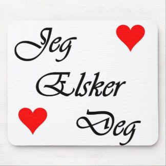Norrmannen "älskar jag dig" den Norsk Jeg Elsker Musmatta