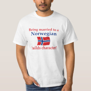 Norrmannen bygger teckenet t-shirt