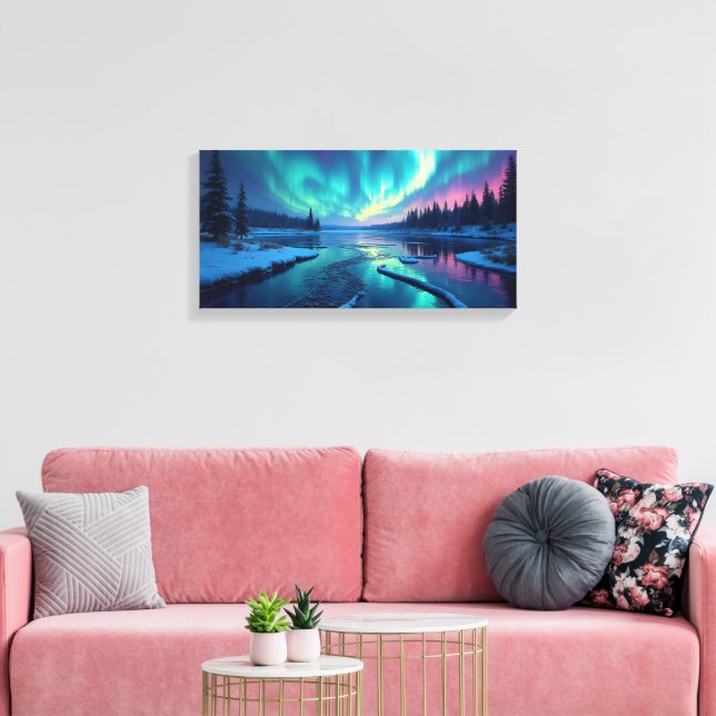 Norrsken Aurora Borealis Canvastryck (Insitu (Vardagsrum))