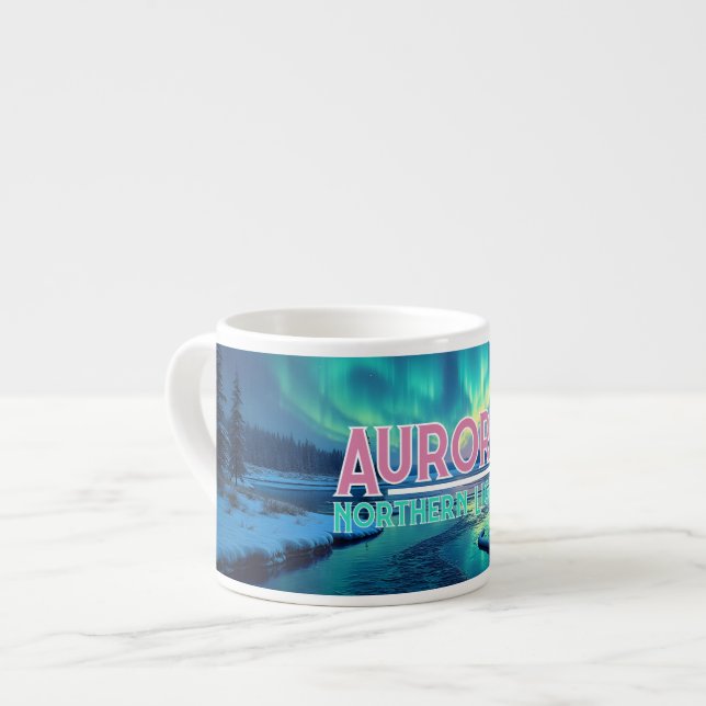 Norrsken Aurora Borealis Espressomugg (Framsida vänster)
