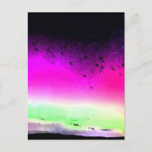 Norrsken Aurora Borealis Himmel Natt Natur Vykort (Framsida)