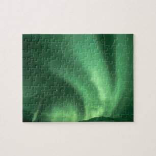 Norrsken, Aurora borealis, över förberg Pussel