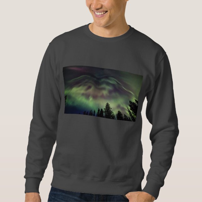 Norrsken i finlandssvenska Lapland Sweatshirt (Framsida)