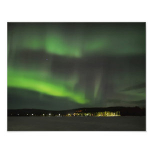 Norrsken i himmelfototrycket fototryck