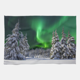 Norrsken under vintern kökshandduk