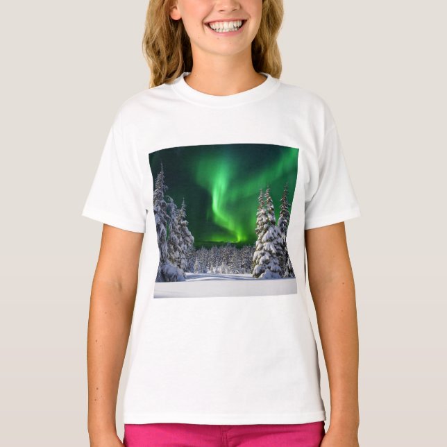 Norrsken under vintern  t shirt (Framsida)
