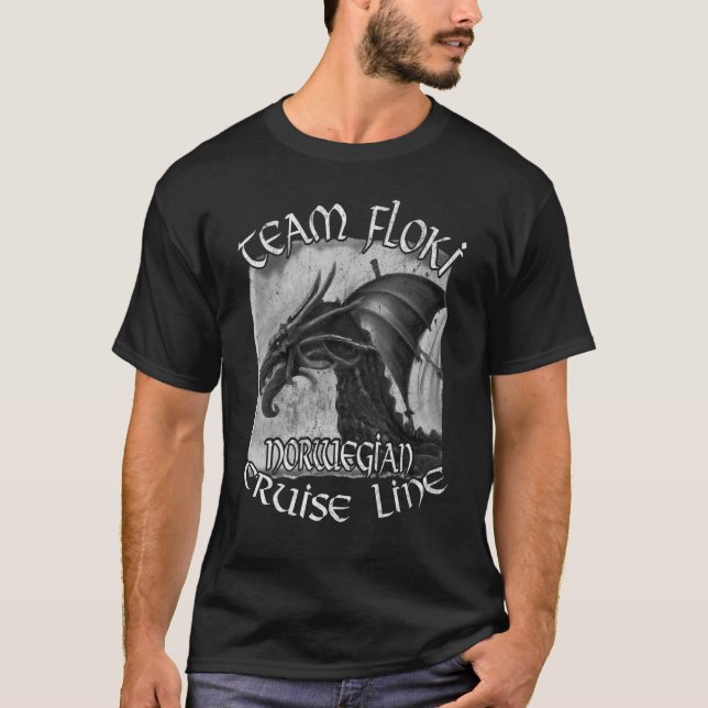 Norse Dragon Boat Team Floki norska Cruise Line T Shirt (Framsida)