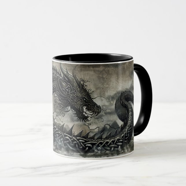 Norse Dragon Viking Samhain Halloween Mugg (Framsida höger)