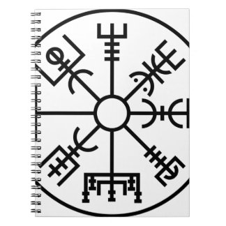 Norse för det vegvisirViking symbolet skyddar Odin Anteckningsbok Med Spiral