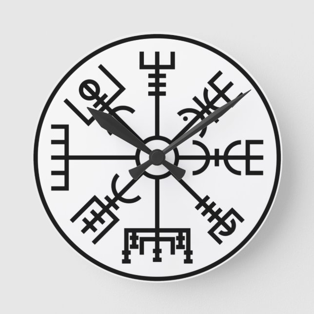 Norse för det vegvisirViking symbolet skyddar Odin Rund Klocka (Framsida)