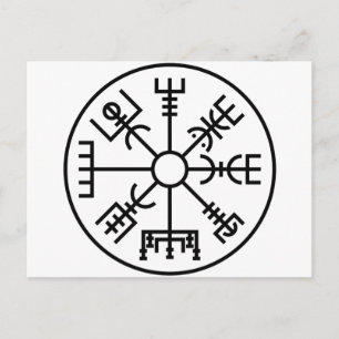 Norse för det vegvisirViking symbolet skyddar Odin Vykort