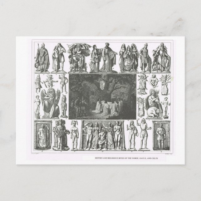 Norse, Gaul och keltiska gudar Vykort (Framsida)