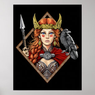 Norse Goddess Freya Poster