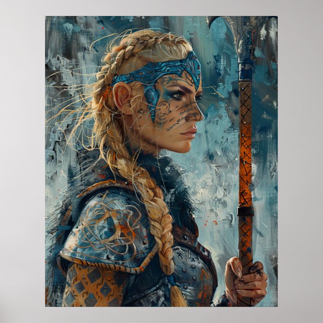 Norse Goddess Freyja Queen of Valkyries Blonde Pos Poster (Framsidan)