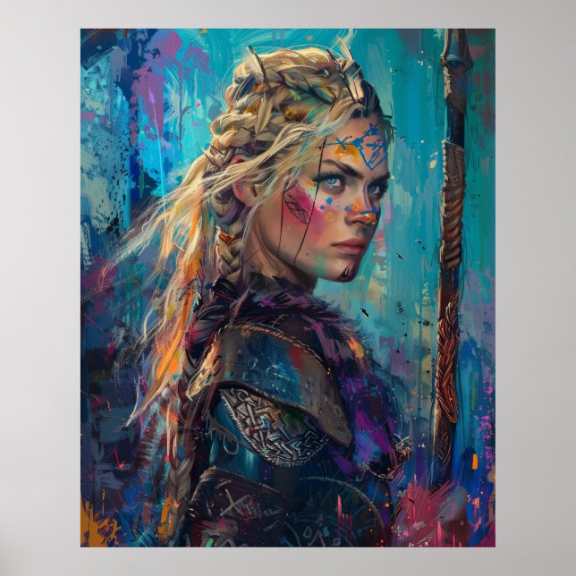 Norse Goddess Freyja, Valkyries drottning, Blonde" Poster (Framsidan)