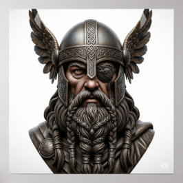 Norse Gud Odin Porträtt Poster