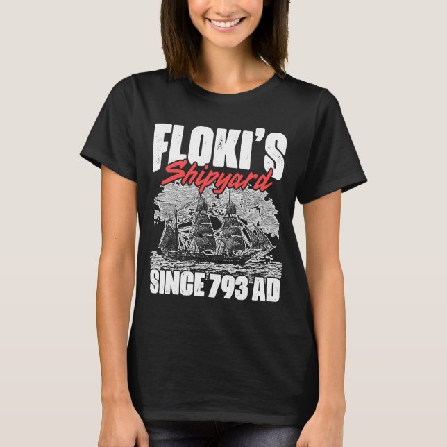 Norse Mythology Floki Shipbuilding der Flokis Ship T Shirt (Framsida)