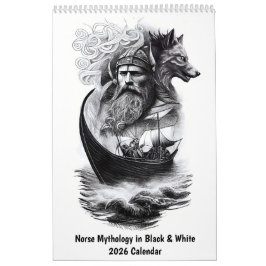 Norse Mythology in Black & White – 2026 Kalender