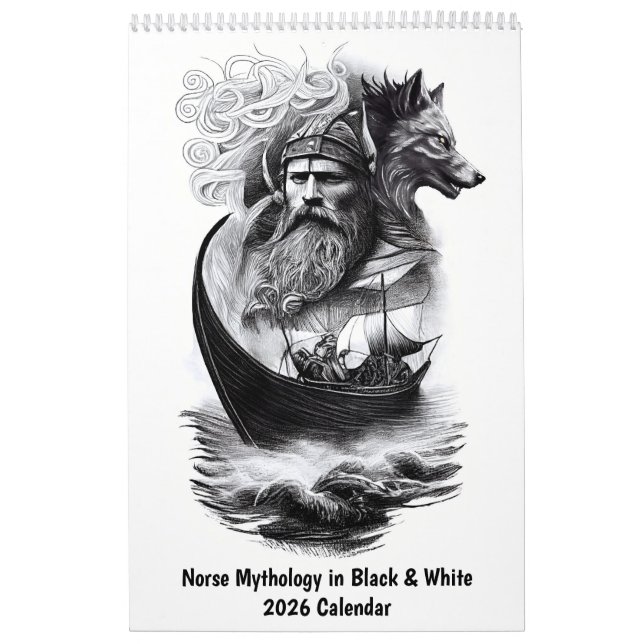 Norse Mythology in Black & White – 2026 Kalender (Omslag)