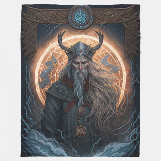Norse Mythology Odin Blanket Fleecefilt (Framsidan)