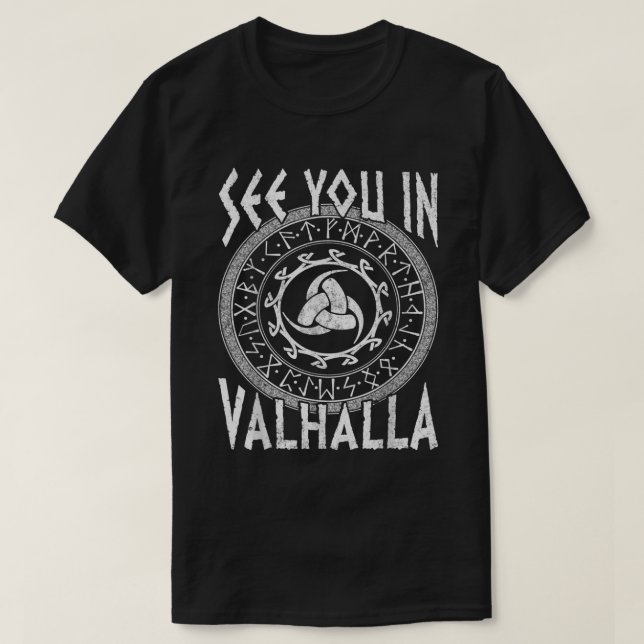 Norse Mythology Odins Horns Gjallarhorn Valhalla T Shirt (Design framsida)