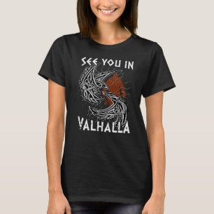 Norse Mythology Odin's Raven ser dig i Valhalla V T Shirt