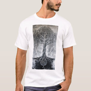 Norse Mythology Yggdrasil Träd Traditional Black T Shirt