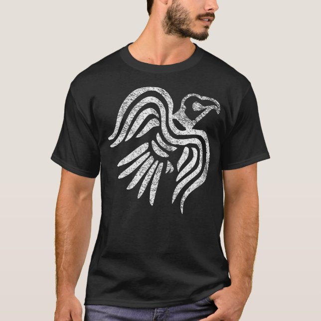 Norse Raven Banner Viking Flagga Scandinavian T Shirt (Framsida)