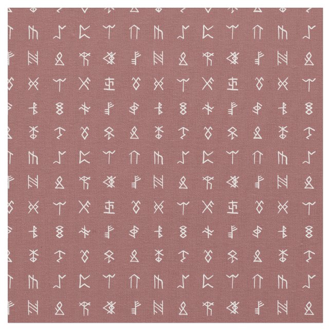 Norse Runes Symbol Mönster Fabric Tyg (Närbild)