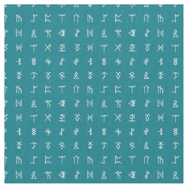 Norse Runes Symbol Mönster Fabric Tyg (Närbild)