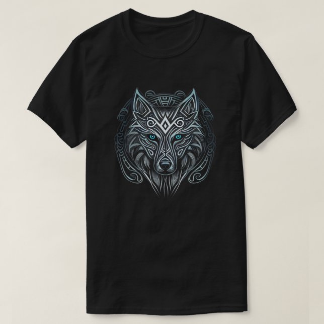 Norse Stil Viking Varg Tatto Wildlife Animal (V) T Shirt (Design framsida)