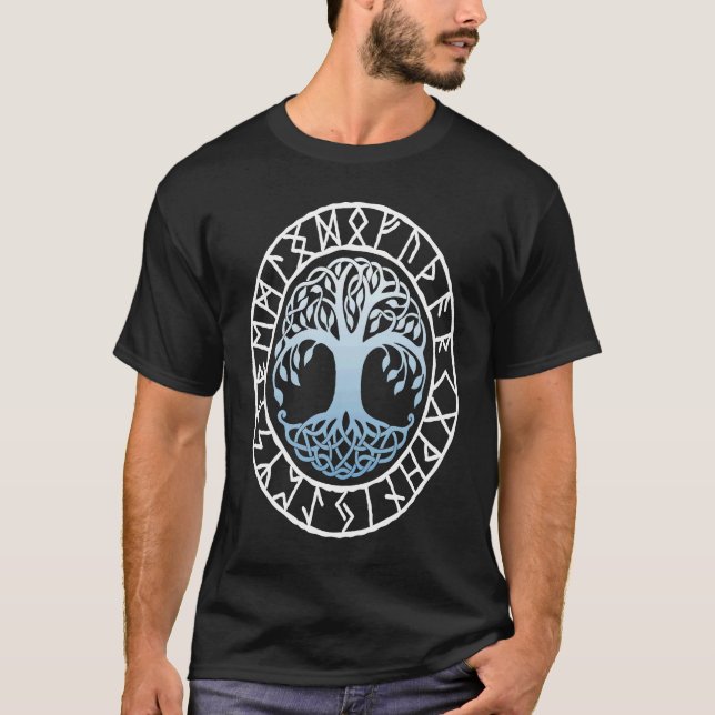 Norse Symbol YGGDRASIL Viking Symbol Nordic Rune S T Shirt (Framsida)