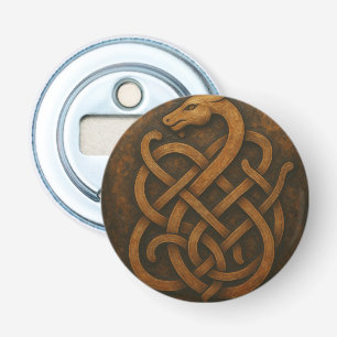 Norse Varg Sigil - Viking Rune Art på Black Stone Flasköppnare