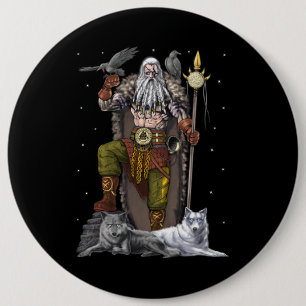 Norse Viking Gud Odin Knapp