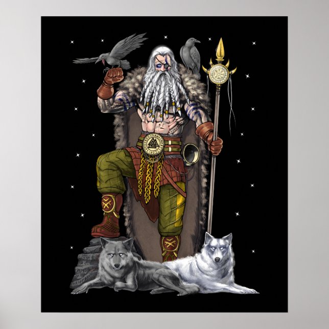Norse Viking Gud Odin Poster (Framsidan)