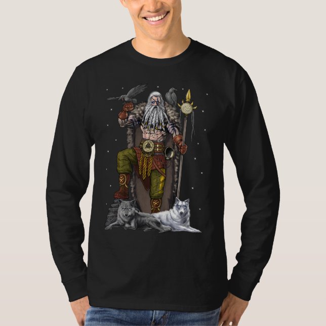 Norse Viking Gud Odin T Shirt (Framsida)