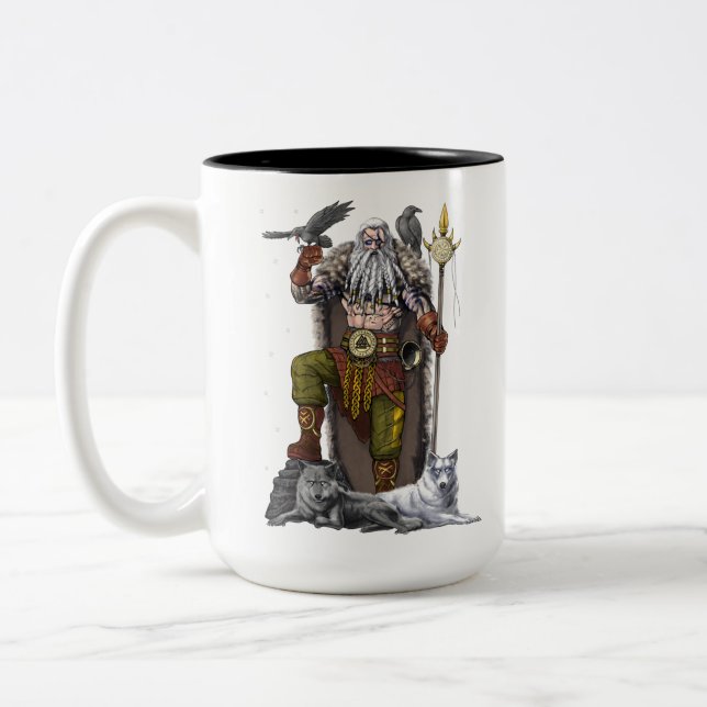 Norse Viking Gud Odin Två-Tonad Mugg (Vänster)