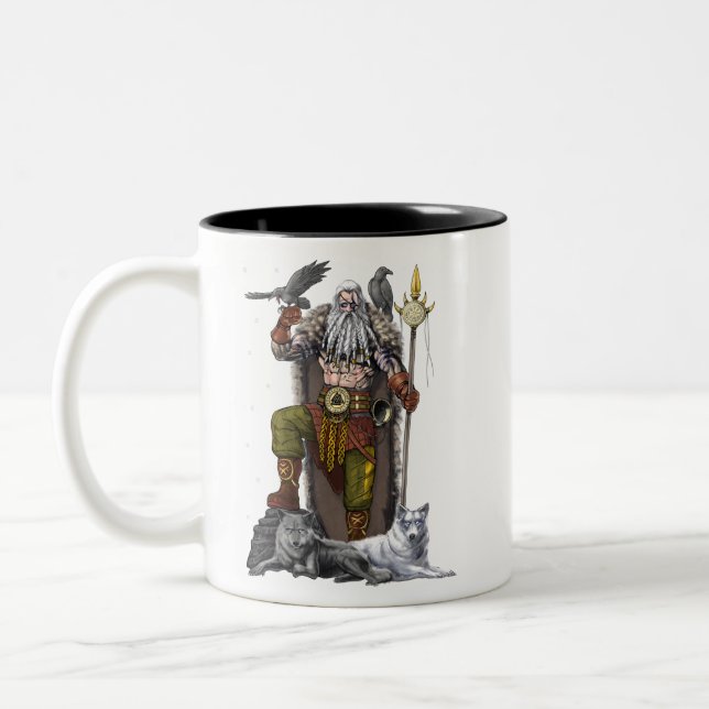 Norse Viking Gud Odin Två-Tonad Mugg (Vänster)