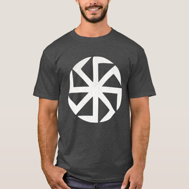 Norse Viking Pagan Wicca Esoteric Sol Wheel T Shirt (Framsida)