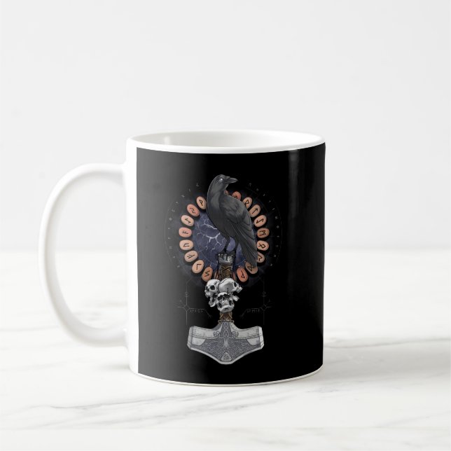 Norse Viking Raven Hammer Kaffemugg (Vänster)
