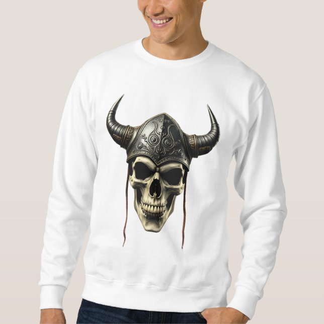 Norse Viking Skull Sweatshirt (Framsida)