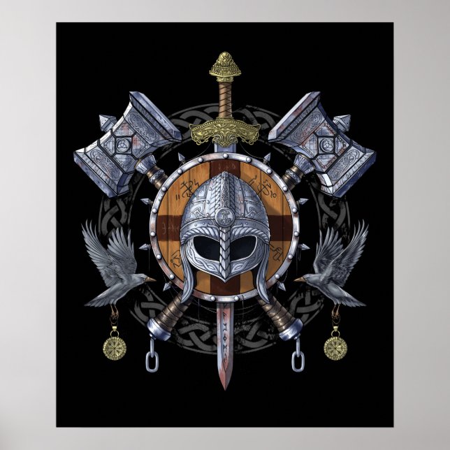 Norse Viking Warrior Armory Poster (Framsidan)
