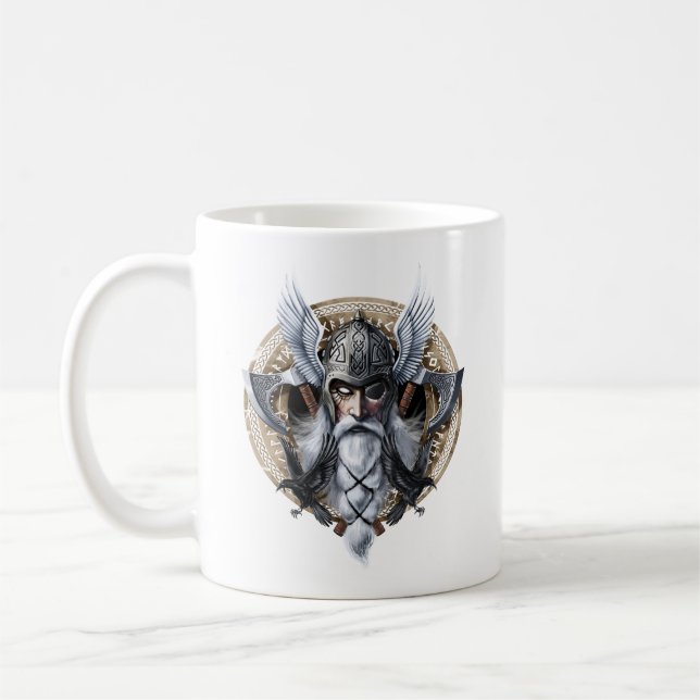 Norse Warrior Gud Odin Kaffemugg (Vänster)