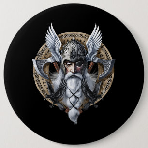Norse Warrior Gud Odin Knapp