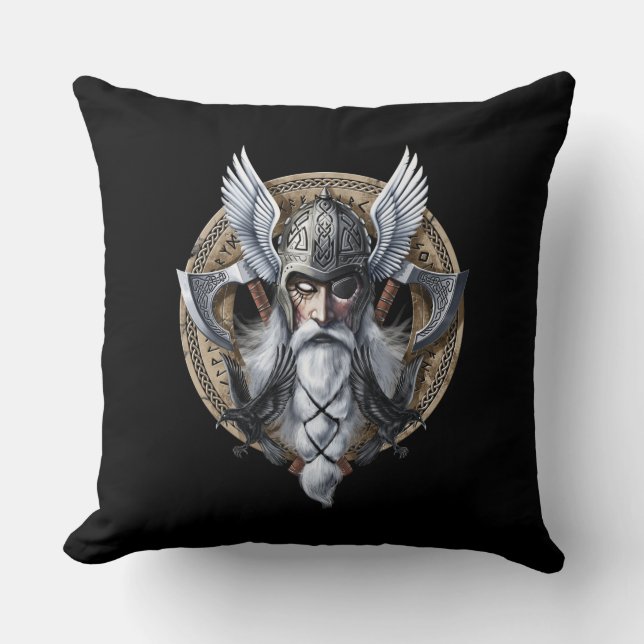 Norse Warrior Gud Odin Kudde (Framsida)