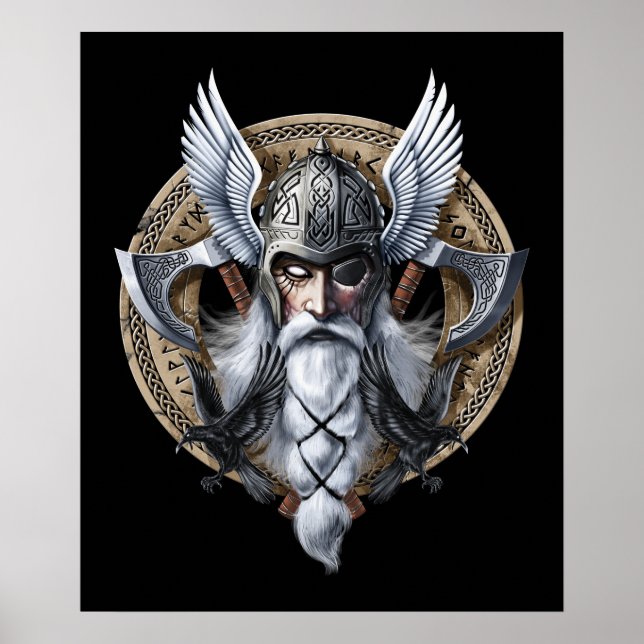 Norse Warrior Gud Odin Poster (Framsidan)