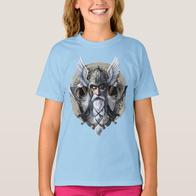 Norse Warrior Gud Odin T Shirt (Framsida)